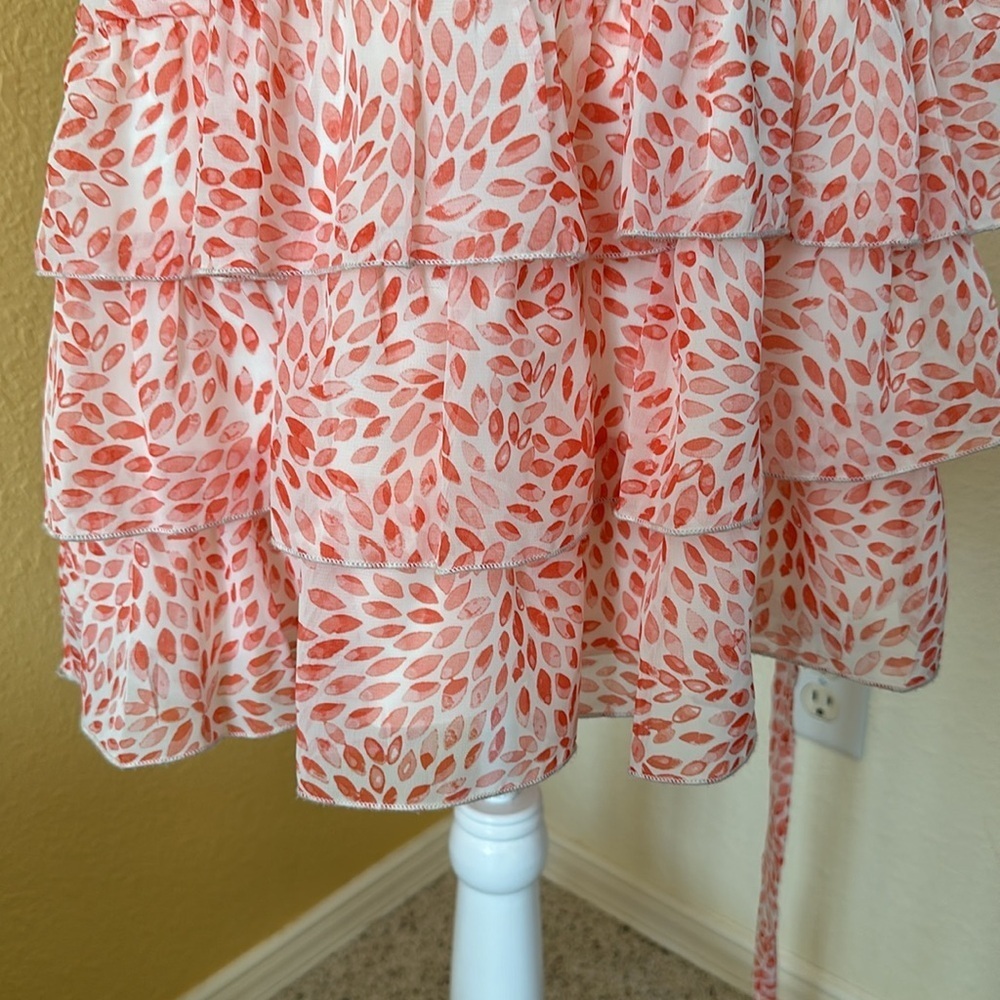 NWT Kate and Lily dress with 3 tiered hem red motif on cream Sz6 - Picture 6 of 9